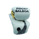 Bayoneta Premium PuLat Horse Hair Gloves - Exclusive Custom "Cartoon Rocky Balboa" Hand Painted - White/ Gold/ Blue