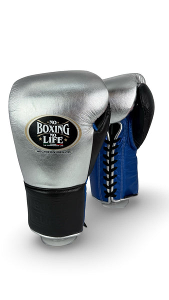 No Boxing No Life Training Gloves - Arctic Blue/Metallic Silver