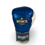 Bayoneta MX Horse Hair Fight Gloves - Electric Blue/ White/ Metallic Gold