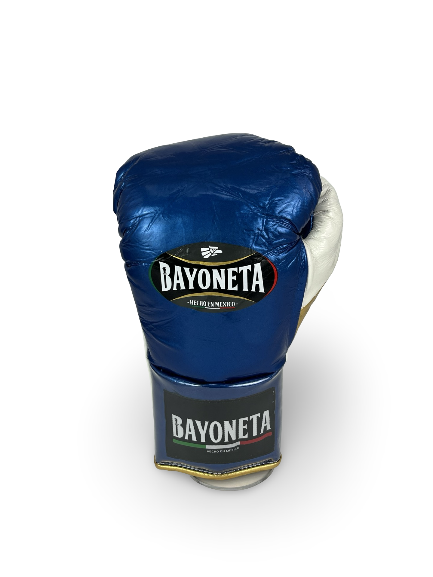 Bayoneta MX Horse Hair Fight Gloves - Electric Blue/ White/ Metallic Gold