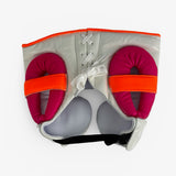 Bayoneta Professional Headgear with Cheeks - White/ Neon Orange/ Neon Pink