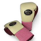 No Boxing No Life Training Gloves - Cream/ Pink/ Burgundy