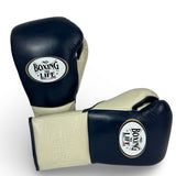 No Boxing No Life Training Gloves - Navy Blue/ Cream
