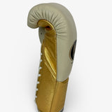 No Boxing No Life Fight Gloves  - Cream/ Metallic Gold