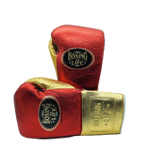 No Boxing No Life Training Gloves - Metallic Red/ Metallic Gold/ Black/ White