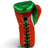 Bayoneta MX Horse Hair Fight Gloves - Metallic Green/ Orange/ White