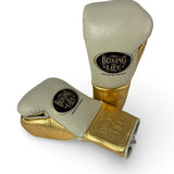 No Boxing No Life Fight Gloves  - Cream/ Metallic Gold