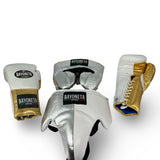 Full sparring set - White/ Metallic Gold