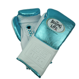 No Boxing No Life Training Gloves - Metallic Teal/ White