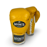 Bayoneta Premium MX - Guantes de Pelea Pelo de Caballo - Blanco/ Verde Salvia Metálico/ Dorado Caramelo