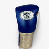 No Boxing No Life Training Gloves - Royal Blue/ White/ Metallic Rose Gold