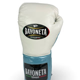 Bayoneta Premium PuLat Horse Hair Gloves - White/ Sky Blue