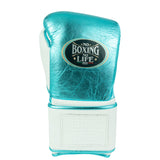 No Boxing No Life Training Gloves - Metallic Aqua/ White