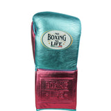 No Boxing No Life Guantes de Entrenamiento - Verde Azulado Metálico/ Blanco