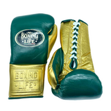 No Boxing No Life Fight Gloves - Pine Green/ Gold