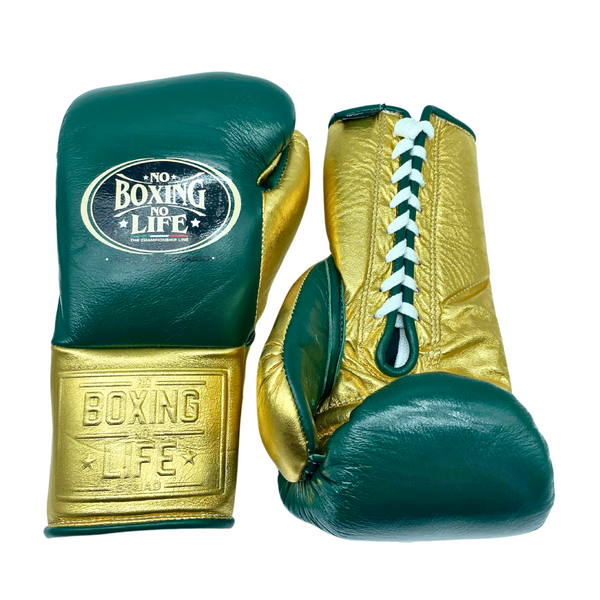 NO BOXING NO LIFE Boxing Gloves 10oz MetallicBlack/Gold Lace-up type from  Japan