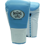 No Boxing No Life Training Gloves - Sky Blue/ White