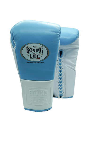 No Boxing No Life Training Gloves - Sky Blue/ White Boxing Gloves