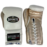 Bayoneta Premium Multilayer Horse Hair Gloves - White/ Metallic Rose Gold
