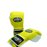 Bayoneta Premium MX - Guantes de Entrenamiento de Látex - Amarillo Neón/ Blanco