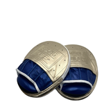 No Boxing No Life Precision Mitts - Light Gold/ Metallic Blue