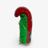 Bayoneta Premium MX - Guantes de Pelo de Caballo - Rojo/ Blanco/ Verde Metálico/ Dorado Metálico