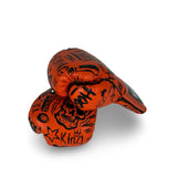 Bayoneta MX Horse Hair Fight Gloves - Exclusive Custom "Mad Dog” Hand Painted - Pumpkin Orange