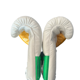 Bayoneta MX Latex Gloves - White/ Metallic Green/ Caramel Gold