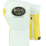 No Boxing No Life Training Gloves - White/ Yellow
