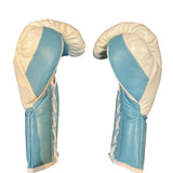 Bayoneta MX Horse Hair Fight Gloves - White/ Sky Blue
