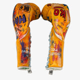 Bayoneta Premium PuLat Horse Hair Gloves - Exclusive Custom Pop Art “Boxing” Hand Painted - Yellow/ White