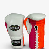 Bayoneta Premium Multilayer Horse Hair Gloves - White/ Neon Orange/ Neon Pink