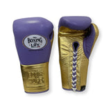 No Boxing No Life Fight Gloves - Lila/ Gold
