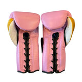 Bayoneta Premium MX - Guantes de Látex - Rosa Pastel/ Dorado Caramelo/ Blanco