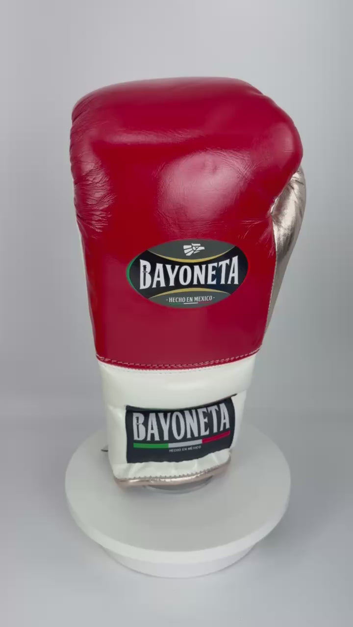Bayoneta Premium Multilayer Horse Hair Gloves - Red/ White/ Metallic English Gold