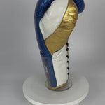 Bayoneta MX Horse Hair Fight Gloves - Electric Blue/ White/ Metallic Gold