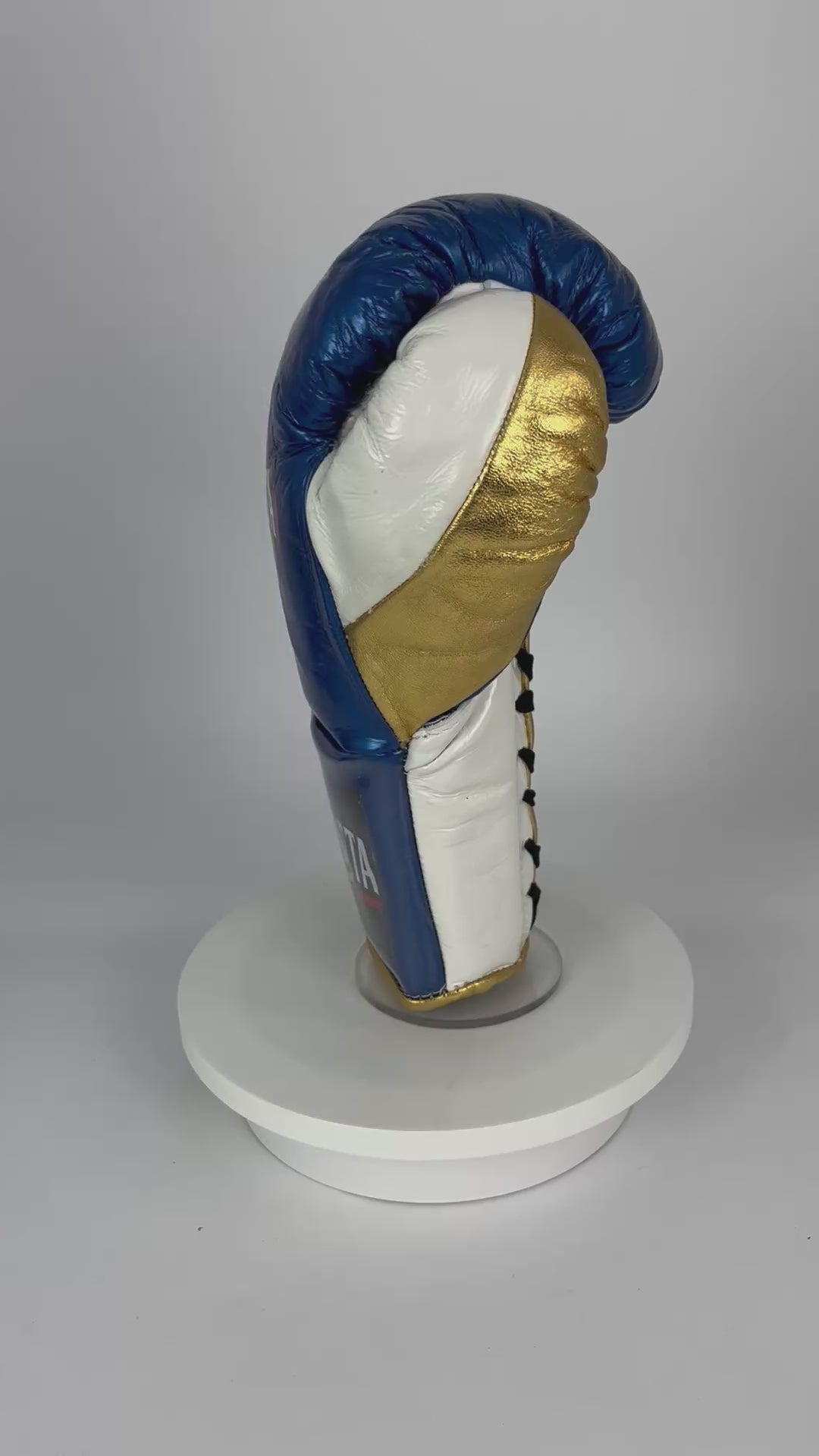 Bayoneta MX Horse Hair Fight Gloves - Electric Blue/ White/ Metallic Gold