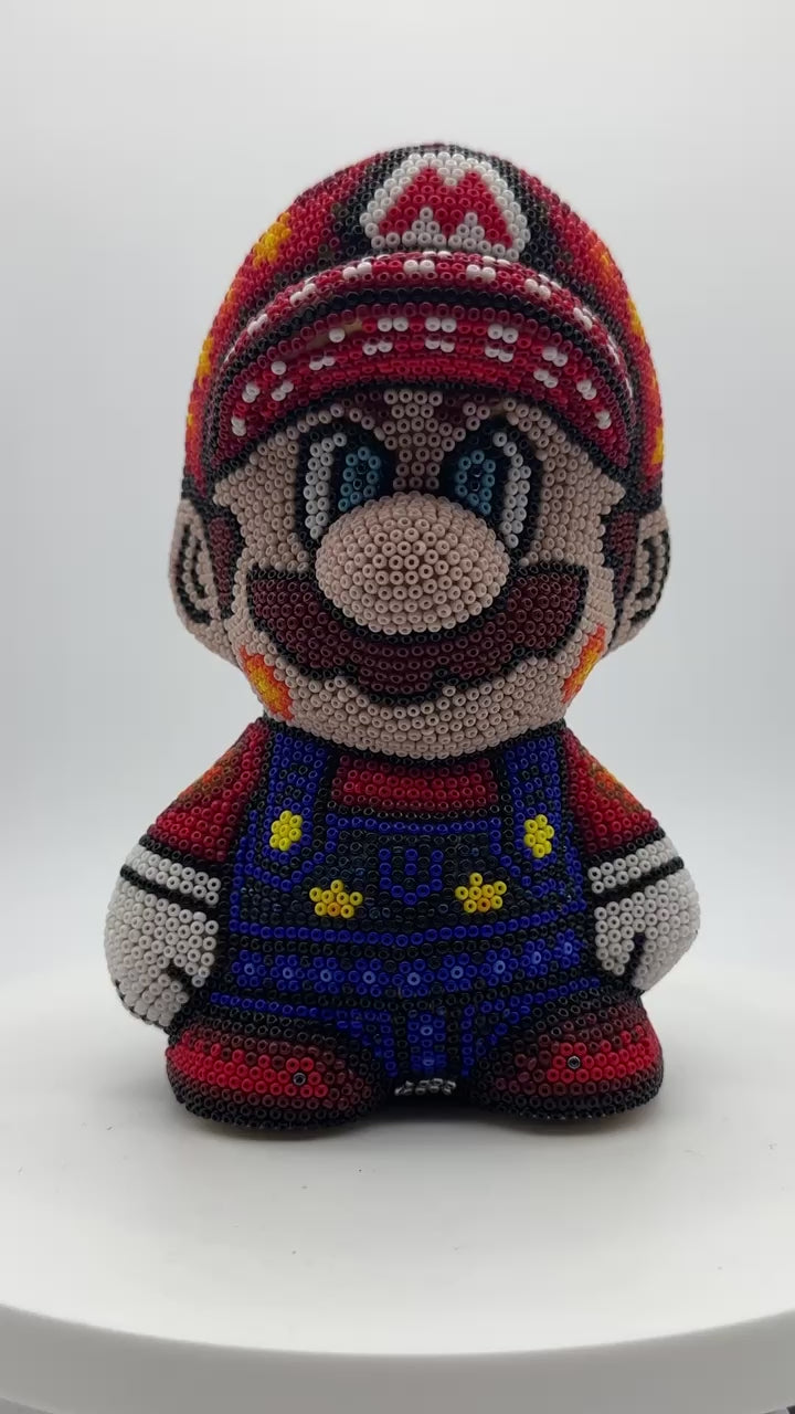 Mario Bros. Mario - Mexican Huichol Art Boxing Gloves